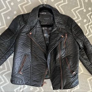 black leather marc moto style jacket LIKE NEW vintage style